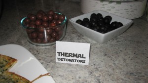 Thermal Detonators (Whoppers and Olives for my aunt who hates Whoppers)