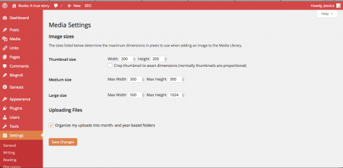 My settings for my media