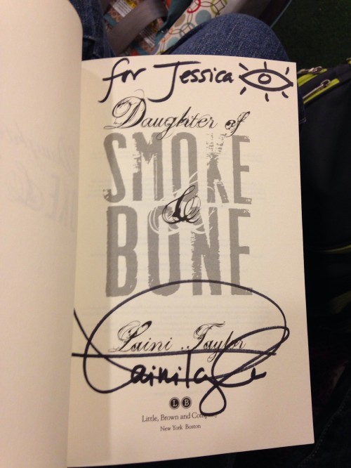 My signed Daughter of Smoke and Bone!!!